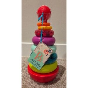 B. toys – Colorful rainbow stackable rings